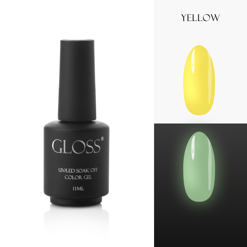 Luminescent gel polish Yellow Elf, 11 ml